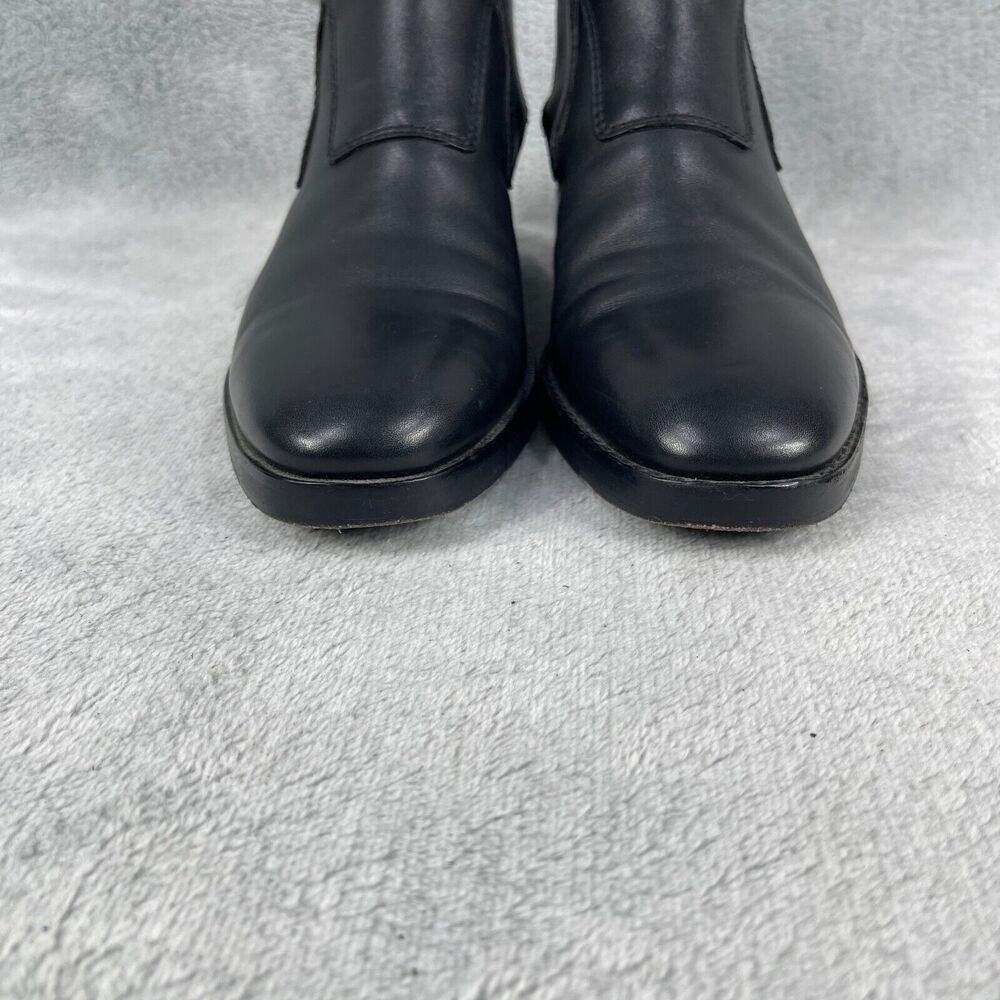 Alexander Wang Boots Women 7 Black Leather Ankle Buckle Moto Goth Edgy Luxury - Picture 8 of 14